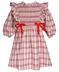 Bonnie Jean Girls 2T-6X Smocked Plaid Dress