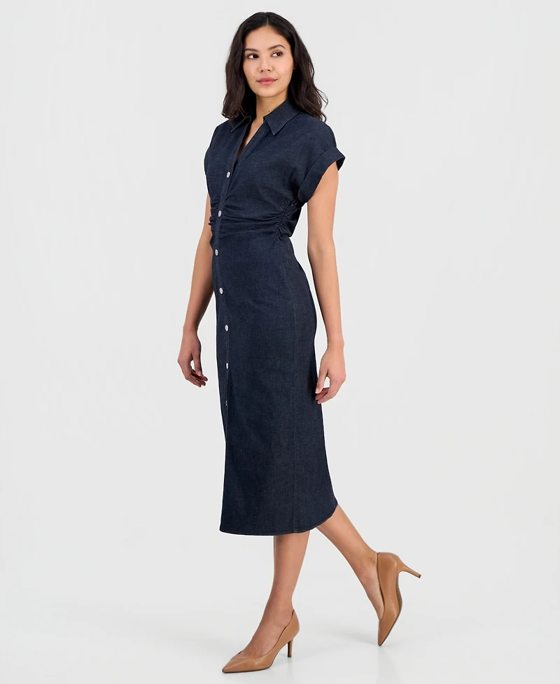 Anne Klein Women's Collared Button-Front Midi Dress