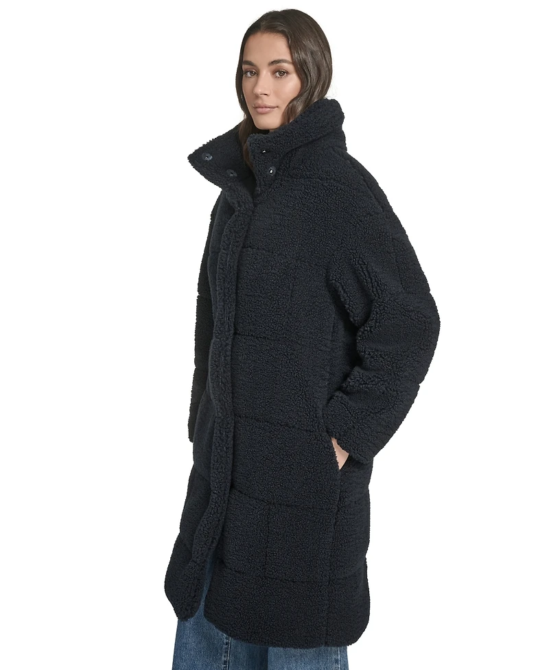 Levi's Women's Regular Sherpa Snap-Closure Teddy Coat