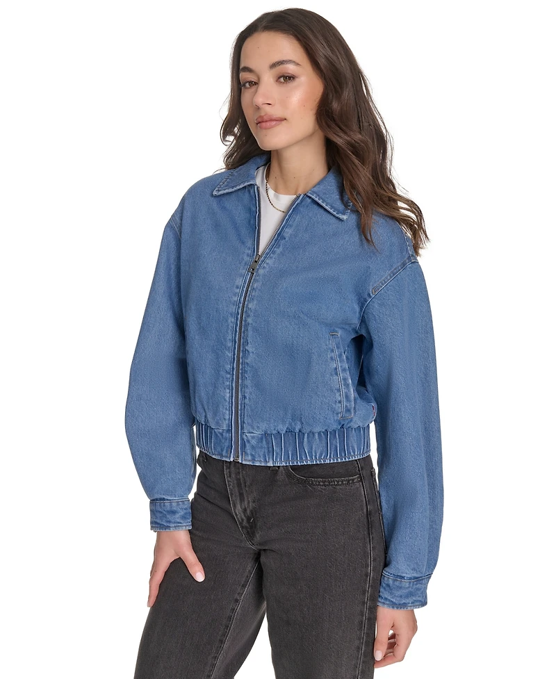 Levi's Women's Laydown Collar Bomber Denim Jacket