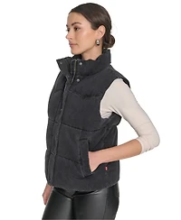 Levi's Women's Regular Western Stand Collar Puffer Vest Jacket