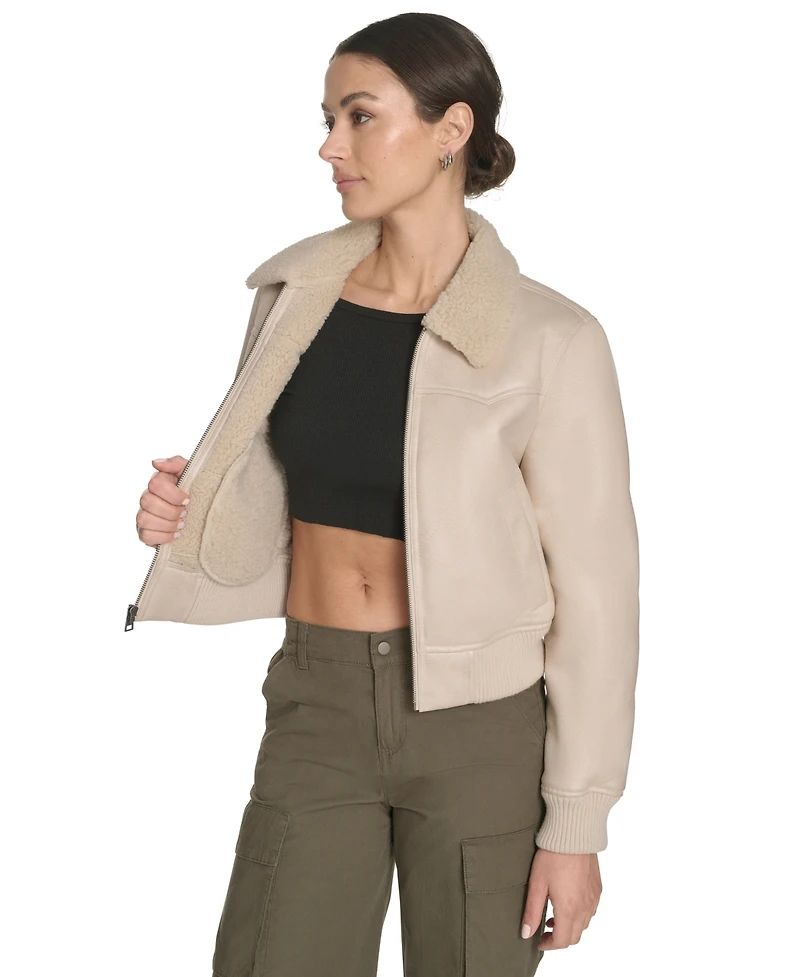 Levi's Women's Regular Faux Shearling Western Bomber Jacket
