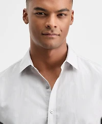 Alfani Men's Long-Sleeve Micro Chevron Shirt, Macy's Exclusive