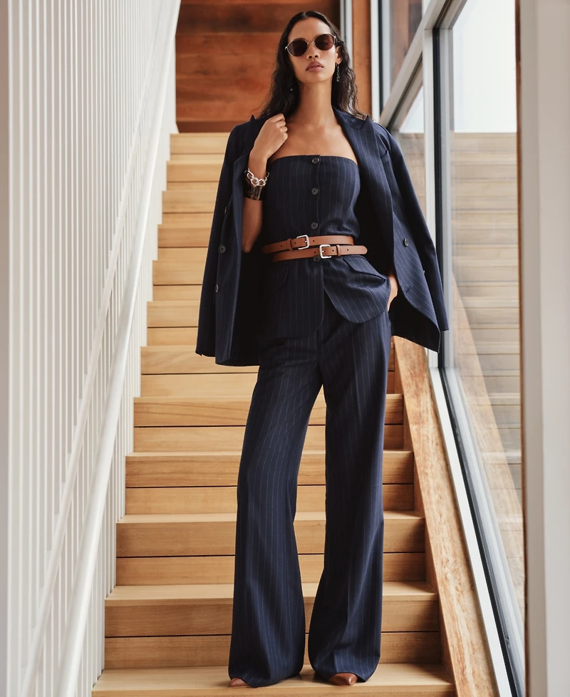 Lauren Ralph Lauren Double-Buckle Stacked Wide Leather Belt