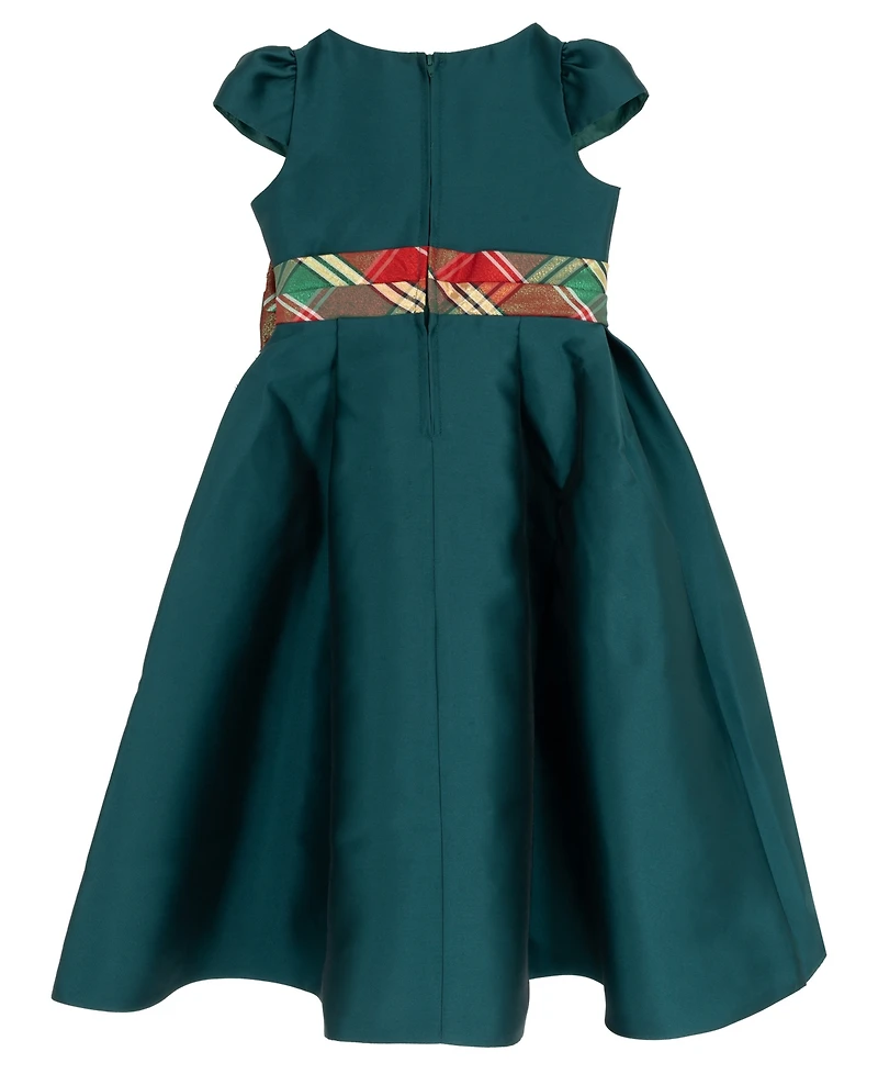 Rare Editions Girls 2T-6X Mikado Plaid Hi-Lo Dress