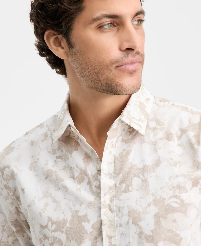 Alfani Men's Long-Sleeve Layered Botanical Shirt, Macy's Exclusive