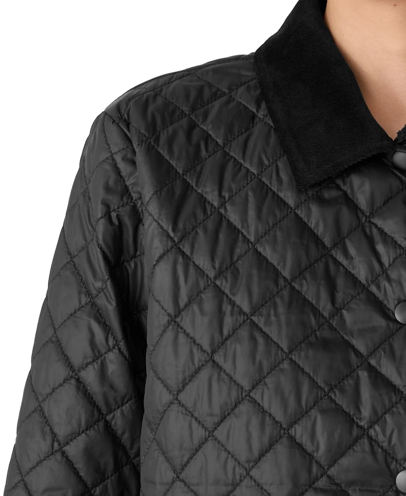 Eileen Fisher Petite Classic Collar Quilted Jacket