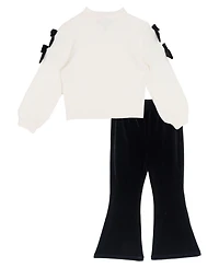 Rare Editions Girls 4T-6X 2-Piece Textured Sweater and Flare Pants Set