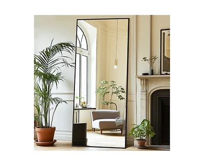 Antok Full Length Mirror 71"x26" Oversized Floor with Stand Hanging Mounted Mirrors for Living Room Cloakroom Gold Rect Style