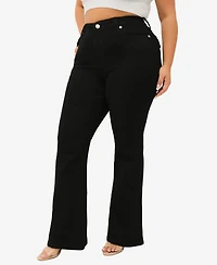 True Religion Plus Joey Flare Mid Rise Flap Jeans
