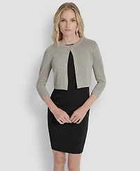 Dkny Women's 3/4-Sleeve Button Front Shrug Jacket