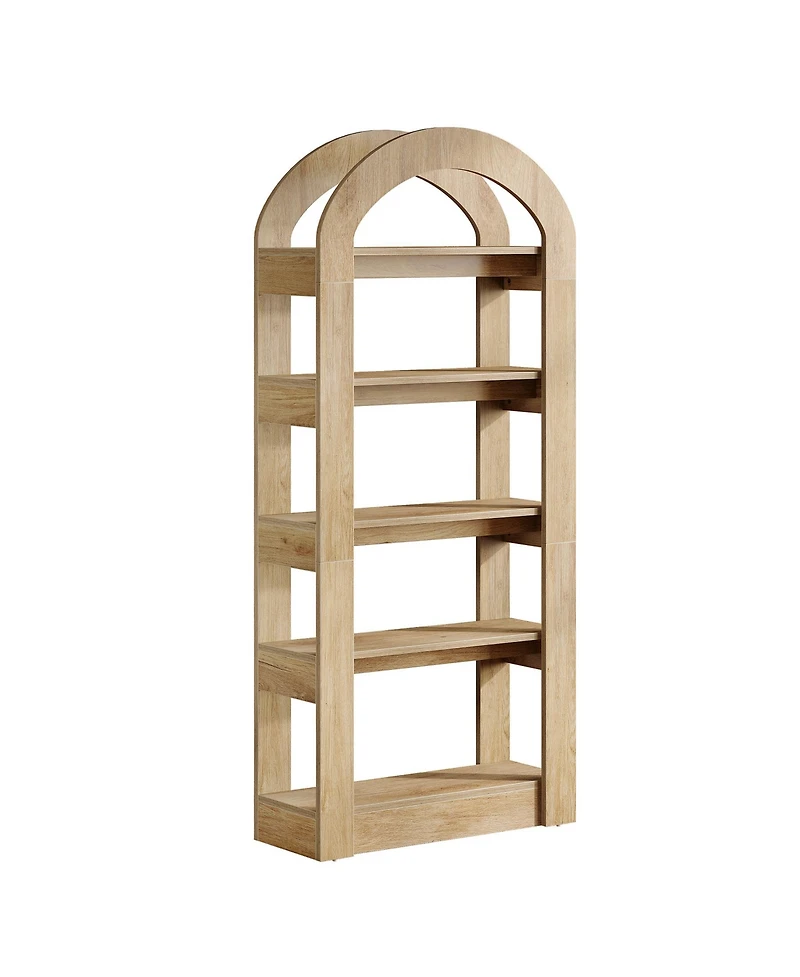 Tribesigns 5-Tier Kitchen Pantry Cabinet, Tall Freestanding Pantry Organizer with Arch Design, Wooden Storage Shelf
