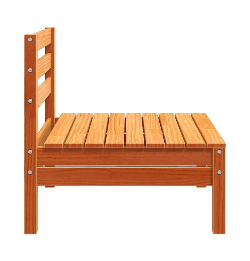 Patio Sofas Armless 4 pcs Wax Brown Solid Wood Pine