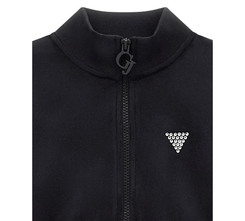 Guess Girls 8-16 Velour Rhinestone-Embellished Triangle Logo Active Sweatshirt