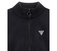 Guess Girls 8-16 Velour Rhinestone-Embellished Triangle Logo Active Sweatshirt