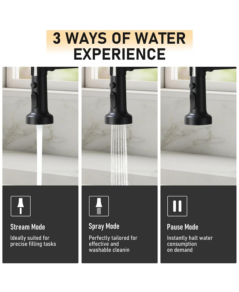 Mondawe pull down kitchen faucet