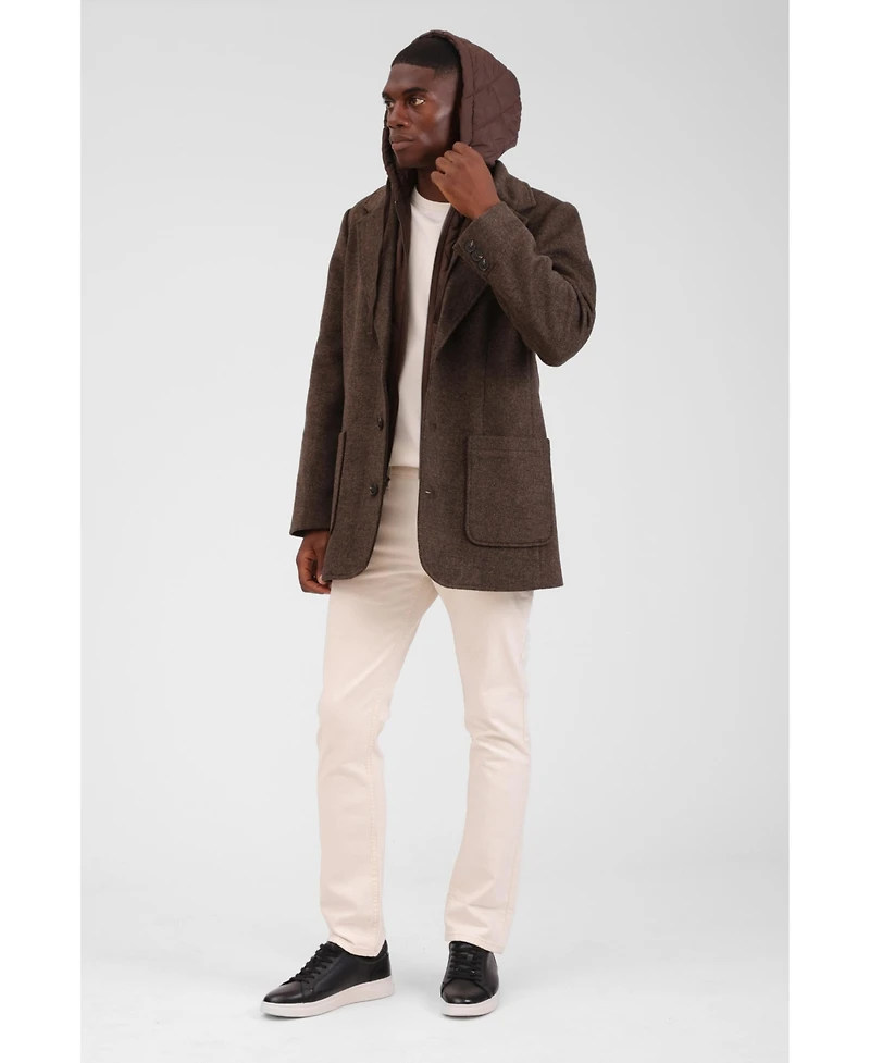 Bagatelle Homme Men's Wool Blend Hoodie Coat
