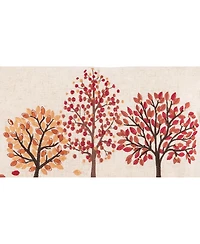 Autumn Forest Falling Leaves Embroidered Mini Accent Pillow 12" x 18"
