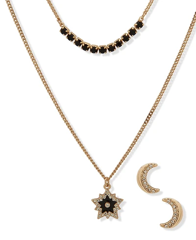 Karl Lagerfeld Paris 2-Pc. Glass Stone Gold-Tone Star Necklace and Earrings Set