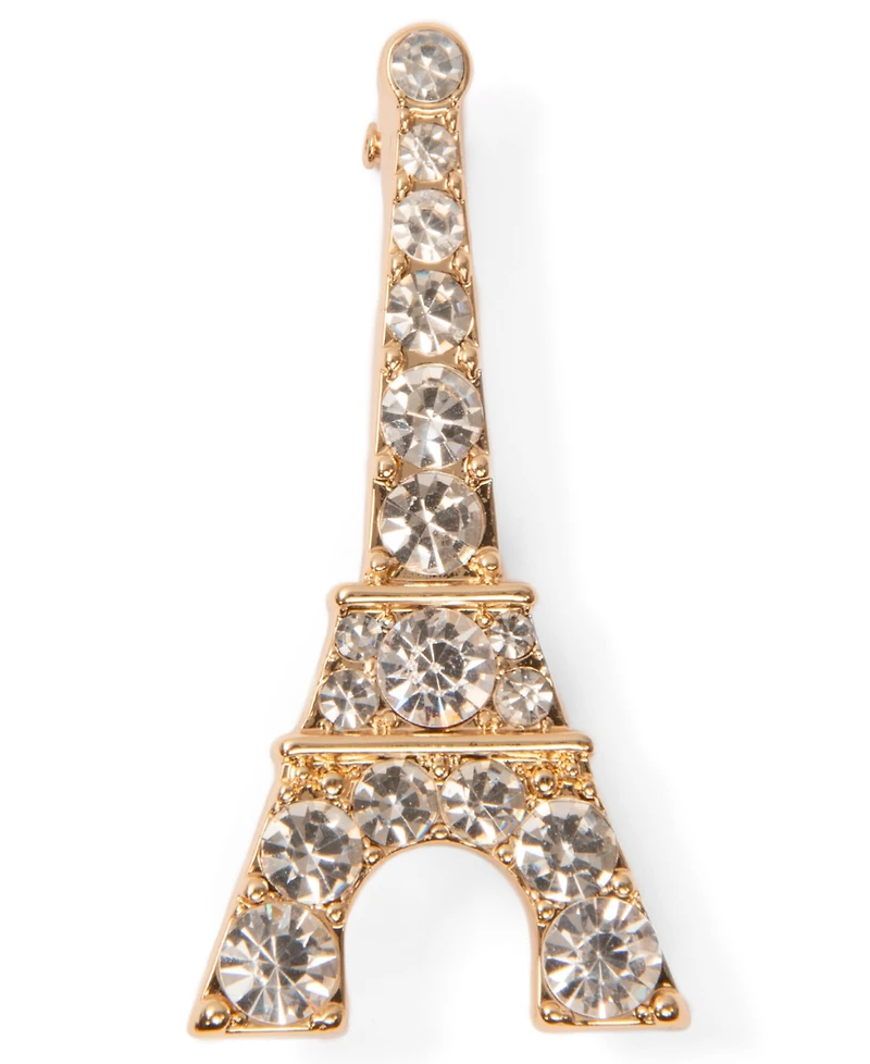 Karl Lagerfeld Paris Crystal Gold-Tone Eiffel Tower Pin