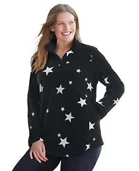 Woman Within Women's Microfleece Quarter-Zip Pullover