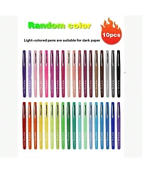 Htutwoo 10 Pcs Felt Tip Pens, Assorted Colors, For Journaling, Writing, Note Taking, Planner Coloring, Great For Art Office And School Supplies