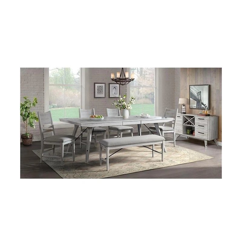 Intercon 50"" Backless Bench in Weathered White
