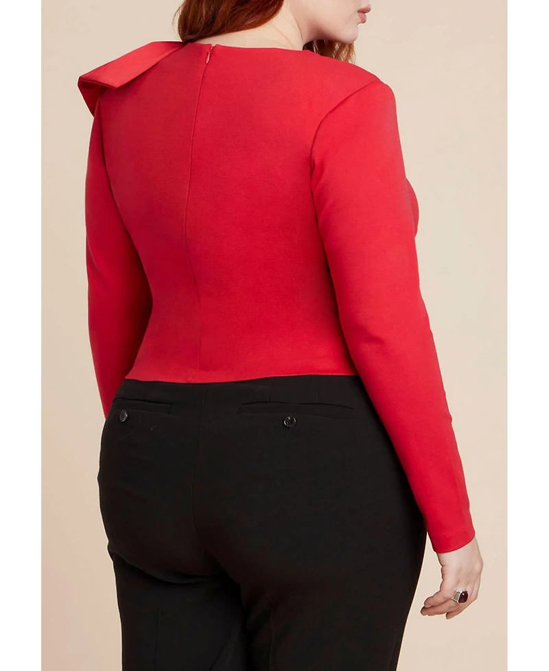 Eloquii Women's Strong Shoulder Top With Bow