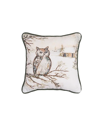 Woodland Owl Throw Pillow, 10" x 10"