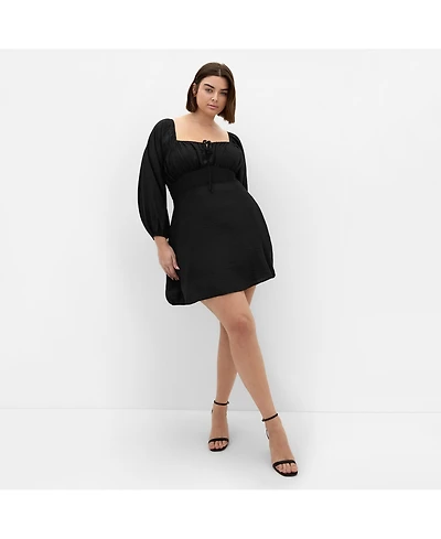 City Chic Women's Abbie Long Sleeve Mini Dress