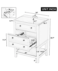 Casainc 24" Bathroom Vanity with Sink, Bathroom Storage Cabinet with Drawer and Open Shelf, Solid Wood Frame