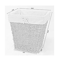 Wickerwise Woven Seagrass Small Waste Bin Lined with White Washable Lining
