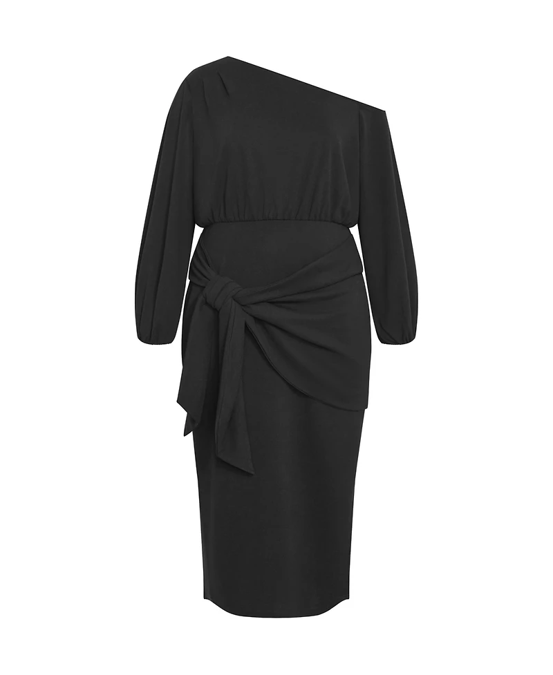 City Chic Women's Plus Alysia Tie Front Midi Dress
