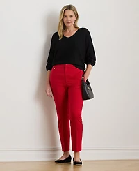 Lauren Ralph Plus Metallic Rib-Knit Dolman-Sleeve Sweater