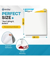 Enday Sticky Easel Pads 25"x30" 2 Pack – Self Stick Chart Paper, Anchor Chart for Teachers, Flip Chart Easel Paper, 30 Sheets Per Pad