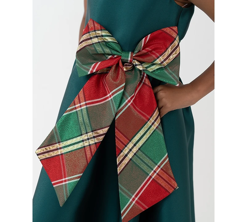 Rare Editions Girls 2T-6X Mikado Plaid Hi-Lo Dress