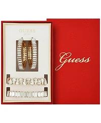 Guess 2-Pc. Glass Stone Gold-Tone Hoop Earrings and Bracelet Gift Set