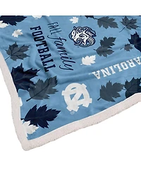 Pegasus Home Fashions North Carolina Tar Heels 60" x 70" Fall, Family Football Flannel Fleece Sherpa Blanket