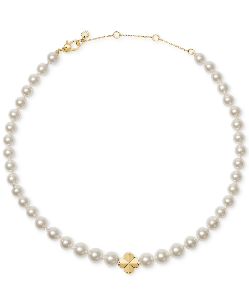 kate spade new york Imitation Pearl and Cubic Zirconia Flower Pendant Necklace