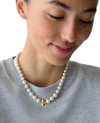 kate spade new york Imitation Pearl and Cubic Zirconia Flower Pendant Necklace