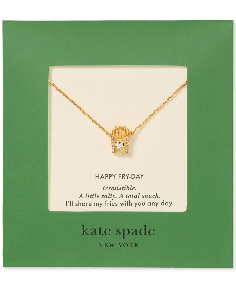 kate spade new york Cubic Zirconia Happy Fry-Day Pendant Necklace
