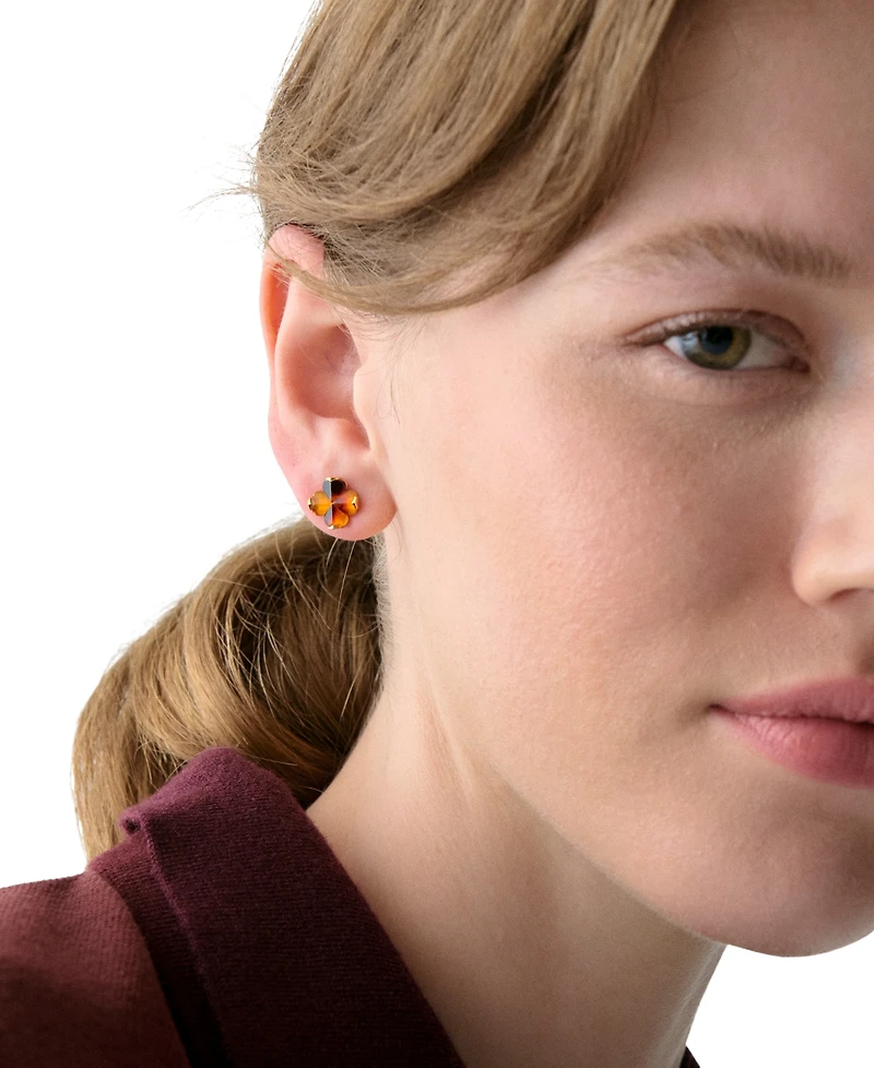 kate spade new york Cubic Zirconia Tortoise Flower Stud Earrings