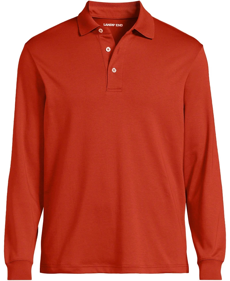 Lands' End Big & Tall Long Sleeve Cotton Supima Polo Shirt