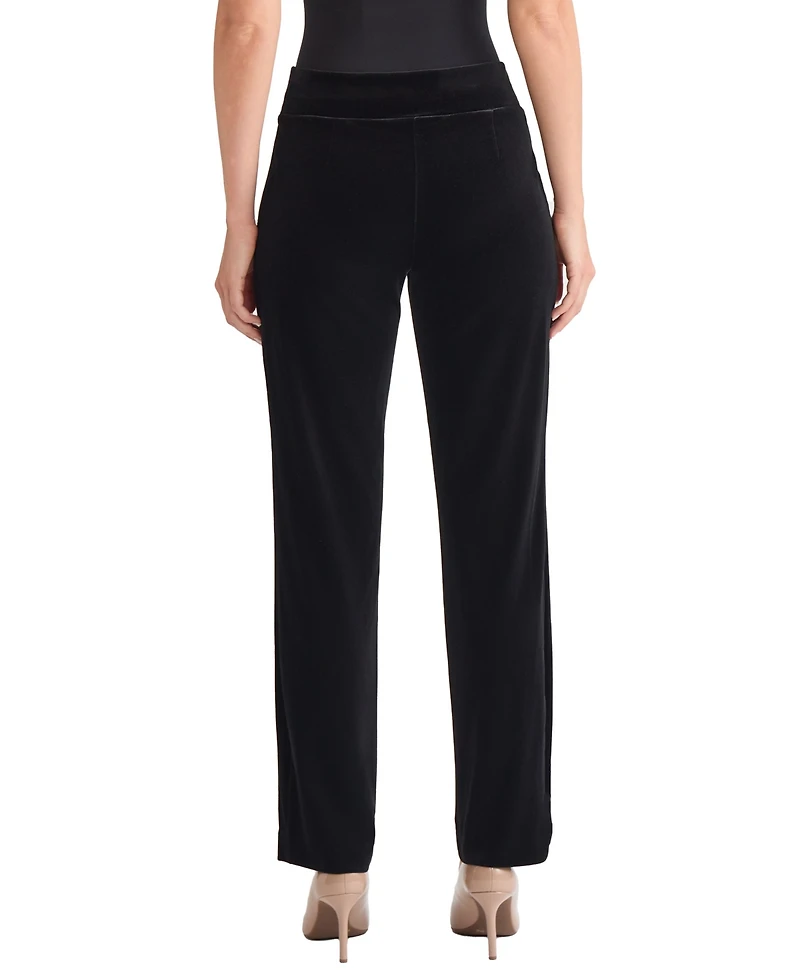 Jones New York Women's High Rise Straight Leg Velvet Pants