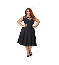 Unique Vintage Plus Diamond Cutout Swing Dress