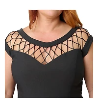 Unique Vintage Plus Diamond Cutout Swing Dress