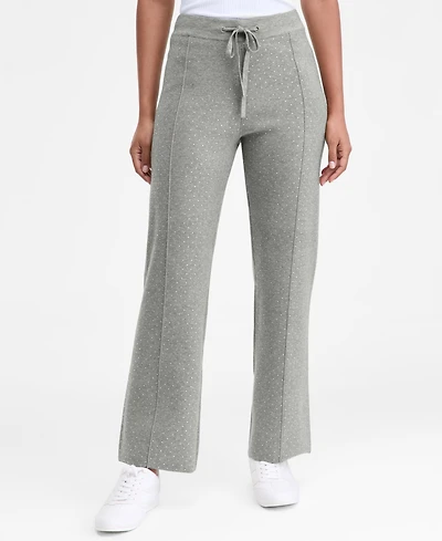 I.n.c. International Concepts Women's Rhinestone Drawstring-Waist Knit Pants, Macy's Exclusive