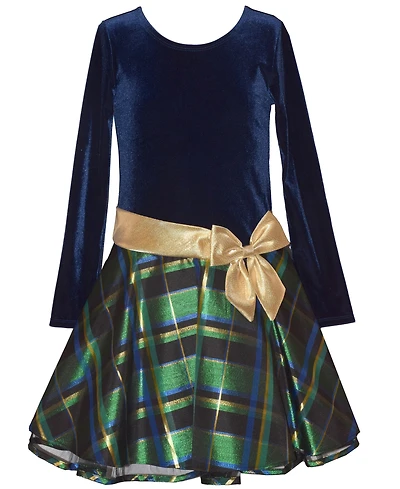 Bonnie Jean Girls 7-16 Long Sleeve Plaid Hipster Dress