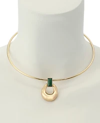 Robert Lee Morris Soho Malachite Molten Disc Pendant Wire Necklace