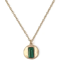 Robert Lee Morris Soho Malachite Molten Disc Pendant Necklace